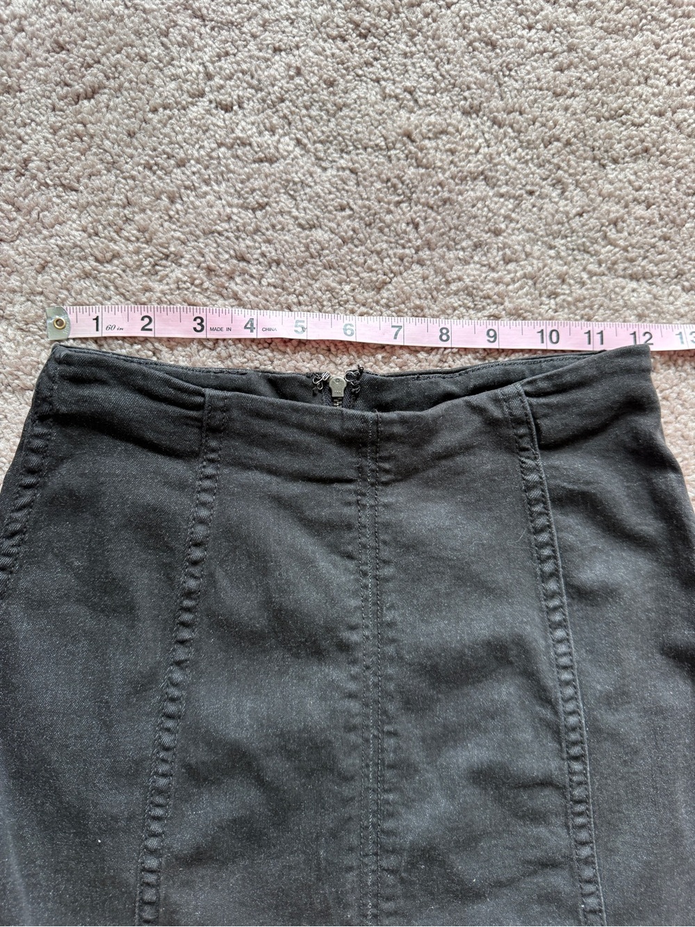 Free People "Modern Femme" Black Mini Skirt with Panel Stitching back zipper 0 - Picture 4 of 6